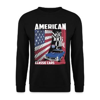 American Classic Cars - Sweat-shirt Unisexe - noir - Devant - Alina (178cm) & Michal (187cm)