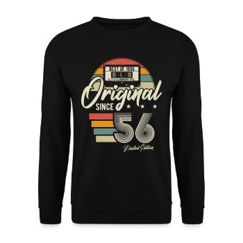 Original Vintage 1956 Vintage Birthday Gift - Unisex Sweatshirt - black - Front - Alina (178cm) & Michal (187cm)