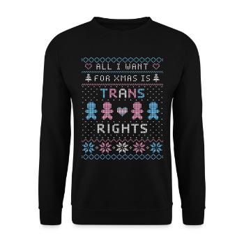 Ugly Xmas Sweater Droits Trans - Sweat-shirt Unisexe - noir - Devant - Alina (178cm) & Michal (187cm)