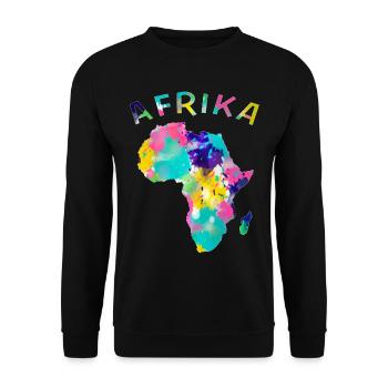 Afrika bunt - Unisex Pullover - Schwarz - Vorne - Alina (178cm) & Michal (187cm)