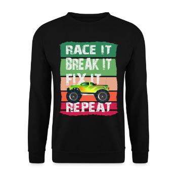 RC Modell Auto - Unisex Pullover - Schwarz - Vorne - Alina (178cm) & Michal (187cm)
