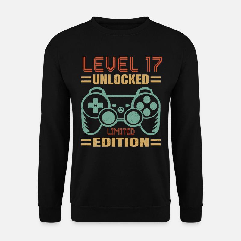 Birthday Level 17 Unlocked - Unisex Sweatshirt - black