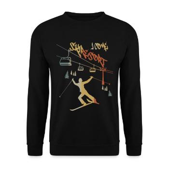 Skiurlaub ich komme ! - Unisex Pullover - Schwarz - Vorne - Alina (178cm) & Michal (187cm)
