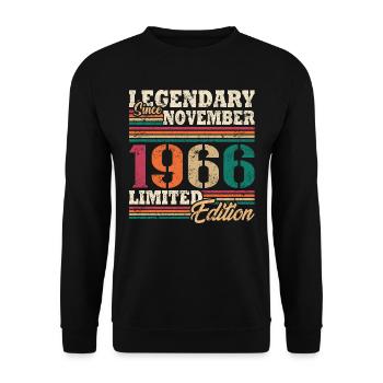 Légendaire novembre 1966 édition limitée - Sweat-shirt Unisexe - noir - Devant - Alina (178cm) & Michal (187cm)