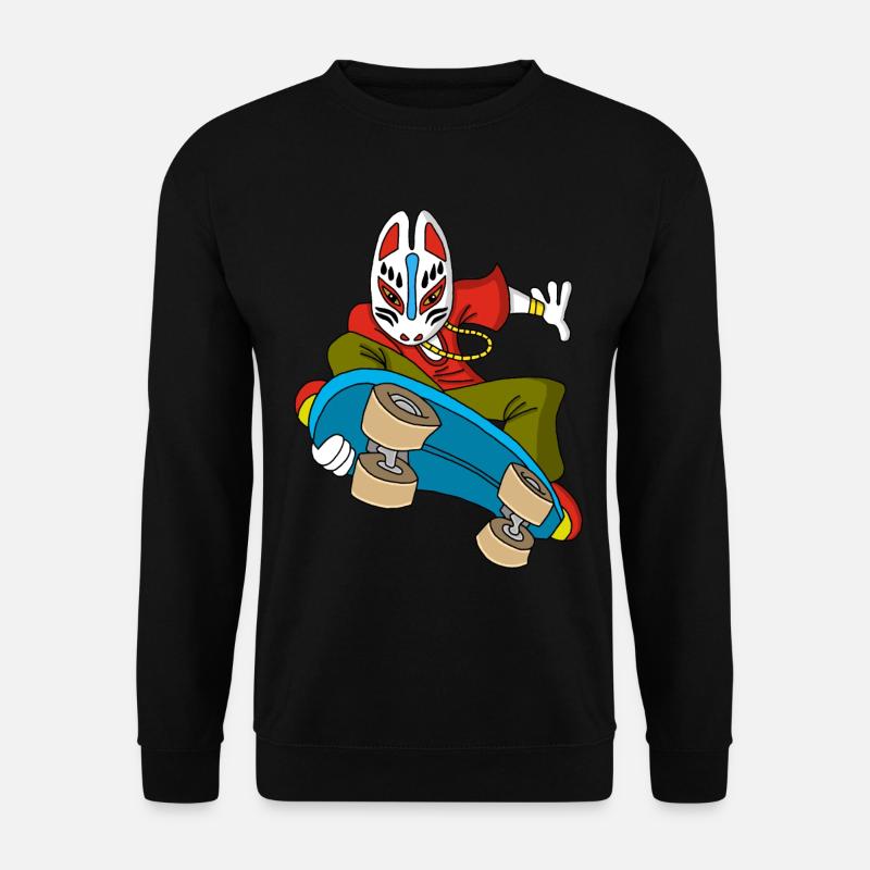 Strange fox on skateboarding - Unisex Sweatshirt - black