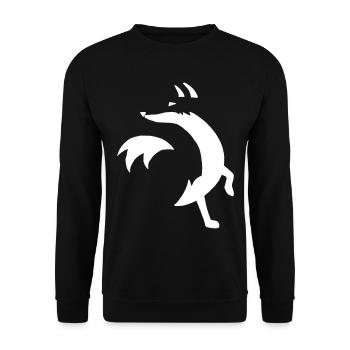 Skizze des weißen Fuchses - Unisex Pullover - Schwarz - Vorne - Alina (178cm) & Michal (187cm)