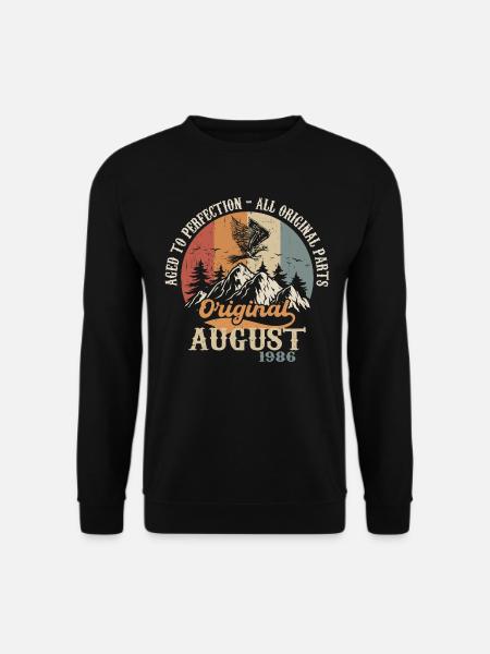 August 1986 Vintage Retro Geburtstag Geschenk 1986 - Unisex Pullover - Schwarz