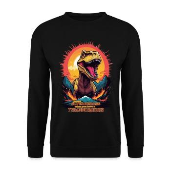 Tyrannosaurus Rex - Unisex Sweatshirt - black - Front - Alina (178cm) & Michal (187cm)