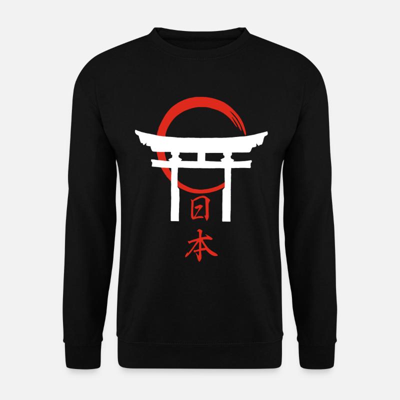 Torii-Tor (Weiß) - Unisex Pullover - Schwarz