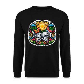 Motivation et motifs nature : bonne humeur, soleil, nature - Sweat-shirt Unisexe - noir - Devant - Alina (178cm) & Michal (187cm)