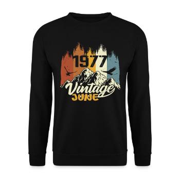 Birthday Legends est né en juin 1977 - Sweat-shirt Unisexe - noir - Devant - Alina (178cm) & Michal (187cm)