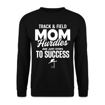 Une mère athlétiste surmonte les obstacles vers le succès - Sweat-shirt Unisexe - noir - Devant - Alina (178cm) & Michal (187cm)