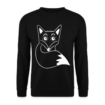 Süßer weißer Fuchs - Unisex Pullover - Schwarz - Vorne - Alina (178cm) & Michal (187cm)