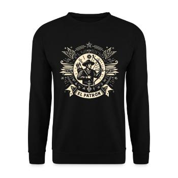 El Patrón Archer Icon - Unisex Sweatshirt - black - Front - Alina (178cm) & Michal (187cm)