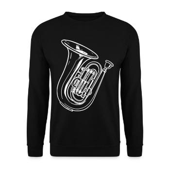 Tuba Drawing - Unisex Sweatshirt - black - Front - Alina (178cm) & Michal (187cm)