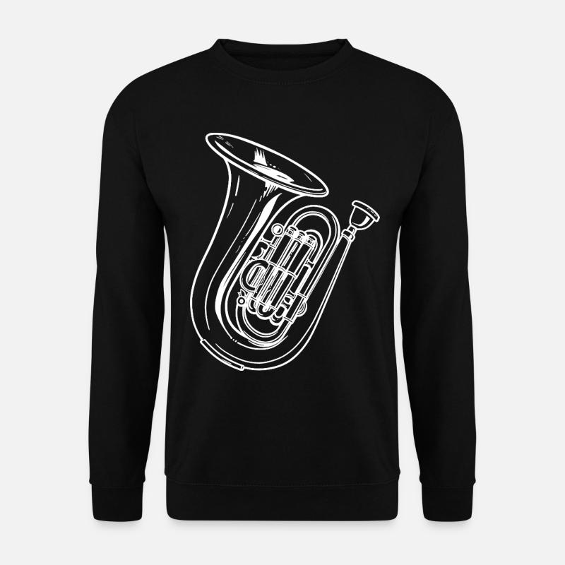 Tuba Zeichnung - Unisex Pullover - Schwarz