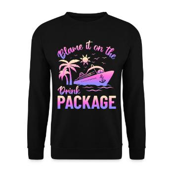 Humor Drinks Cruise Vacation - Unisex Sweatshirt - black - Front - Alina (178cm) & Michal (187cm)