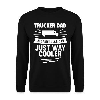 Papa camionneur – plus cool que la moyenne - Sweat-shirt Unisexe - noir - Devant - Alina (178cm) & Michal (187cm)