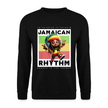 Jamaican Rhythm Motif - Unisex Sweatshirt - black - Front - Alina (178cm) & Michal (187cm)