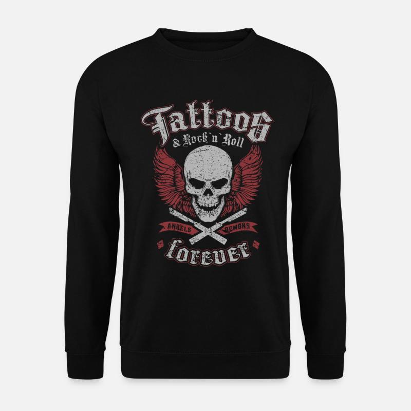 Tattoos & Rock N Roll Forever - Unisex Pullover - Schwarz