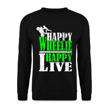 Wheelie Motif - Unisex Sweatshirt - black - Front - Alina (178cm) & Michal (187cm)