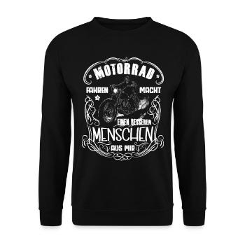Motard style de vie motif crâne motard - Sweat-shirt Unisexe - noir - Devant - Alina (178cm) & Michal (187cm)