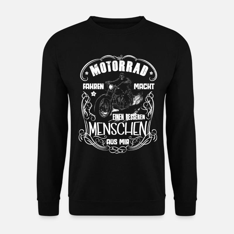 Motorradfahrer Lebensgefühl Motiv Skull Biker - Unisex Pullover - Schwarz