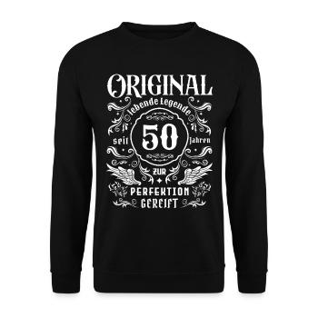 Original 50 Jahre Perfektion Geburtstag Geschenk - Unisex Pullover - Schwarz - Vorne - Alina (178cm) & Michal (187cm)