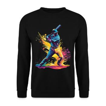 Baseball Spieler - Unisex Pullover - Schwarz - Vorne - Alina (178cm) & Michal (187cm)