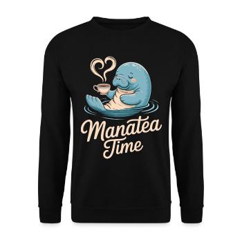 Seekuh Meerestier Ozean liebt Tee - Unisex Pullover - Schwarz - Vorne - Alina (178cm) & Michal (187cm)