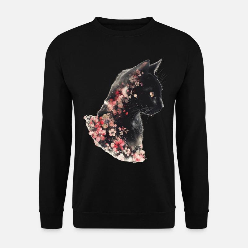 Fleurs de chat - Sweat-shirt Unisexe - noir