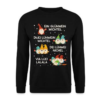 Fusselviecher A mulled wine, two mulled wine gnomes - Unisex Sweatshirt - black - Front - Alina (178cm) & Michal (187cm)