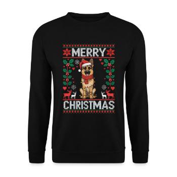 Berger allemand Cadeau de Noël - Sweat-shirt Unisexe - noir - Devant - Alina (178cm) & Michal (187cm)