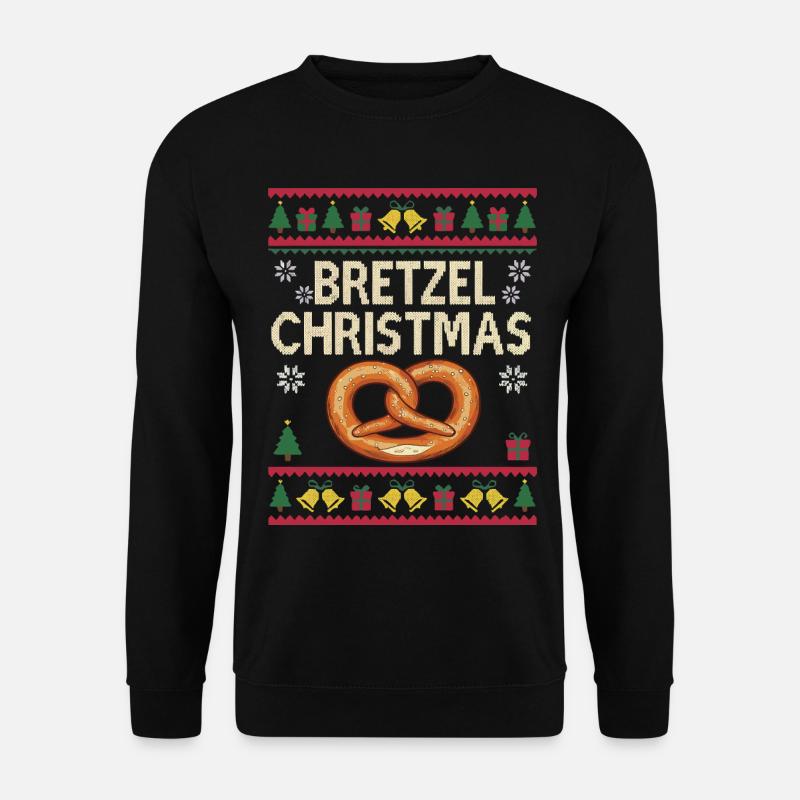 Brezel Weihnachten Lustiges Bäcker Geschenk - Unisex Pullover - Schwarz