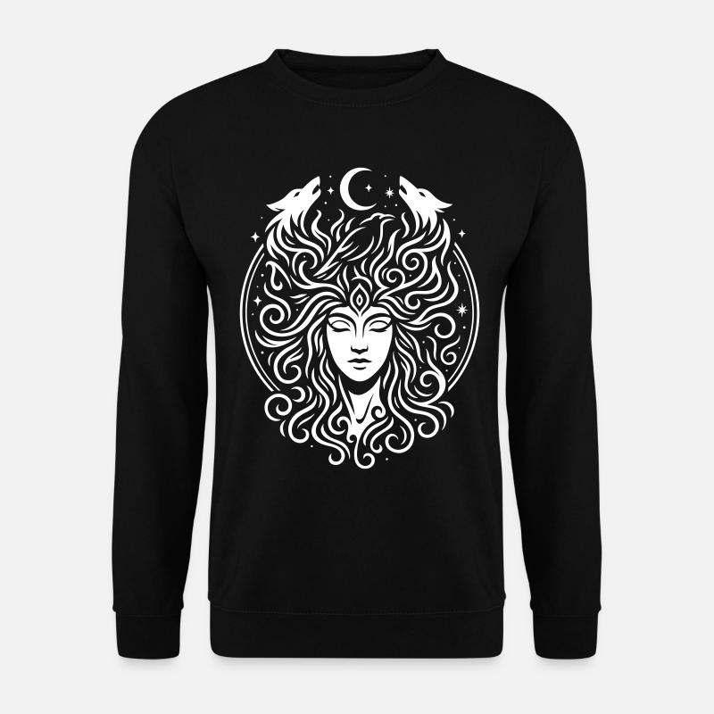 Rauhnächte Lichtpercht avec Direwolves & Moon - Sweat-shirt Unisexe - noir