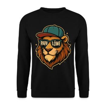 Löwen Vater Papa Löwe König Stark Süß Geschenk - Unisex Sweatshirt - black - Front - Alina (178cm) & Michal (187cm)