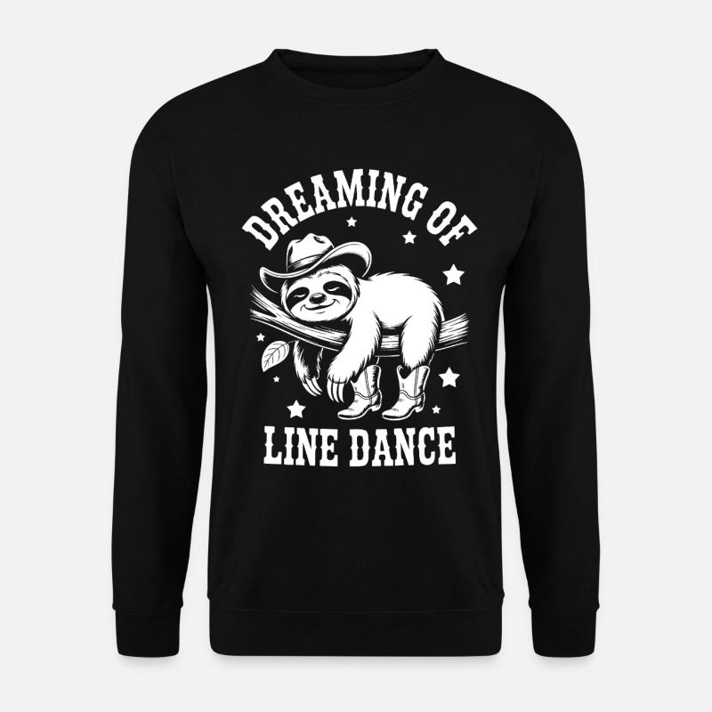 Sloth LineDance Cowboy - Unisex Sweatshirt - black