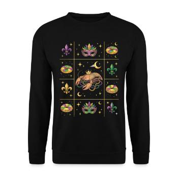 Mardi Gras du Carnaval des Écrevissés - Sweat-shirt Unisexe - noir - Devant - Alina (178cm) & Michal (187cm)