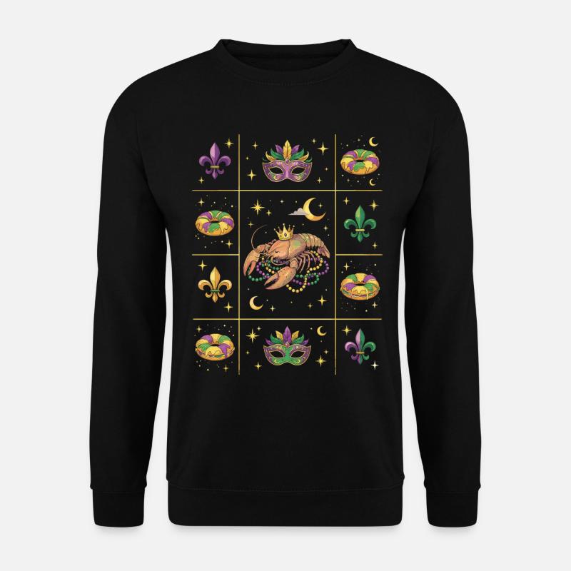 Flusskrebs-Karneval Mardi Gras - Unisex Pullover - Schwarz