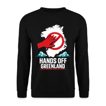 Hands Off Greenland Funny Gift - Unisex Sweatshirt - black - Front - Alina (178cm) & Michal (187cm)