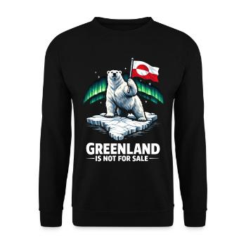 greenland is not for sale Flagge Bär Spruch - Unisex Pullover - Schwarz - Vorne - Alina (178cm) & Michal (187cm)