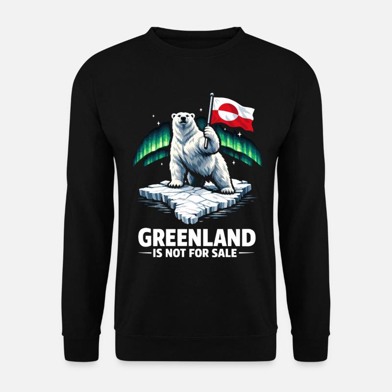 greenland is not for sale Flagge Bär Spruch - Unisex Pullover - Schwarz