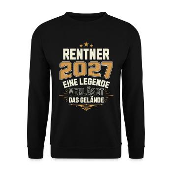 Rentner 2027 Rente Rentnerin Legende Ruhestand - Unisex Pullover - Schwarz - Vorne - Alina (178cm) & Michal (187cm)