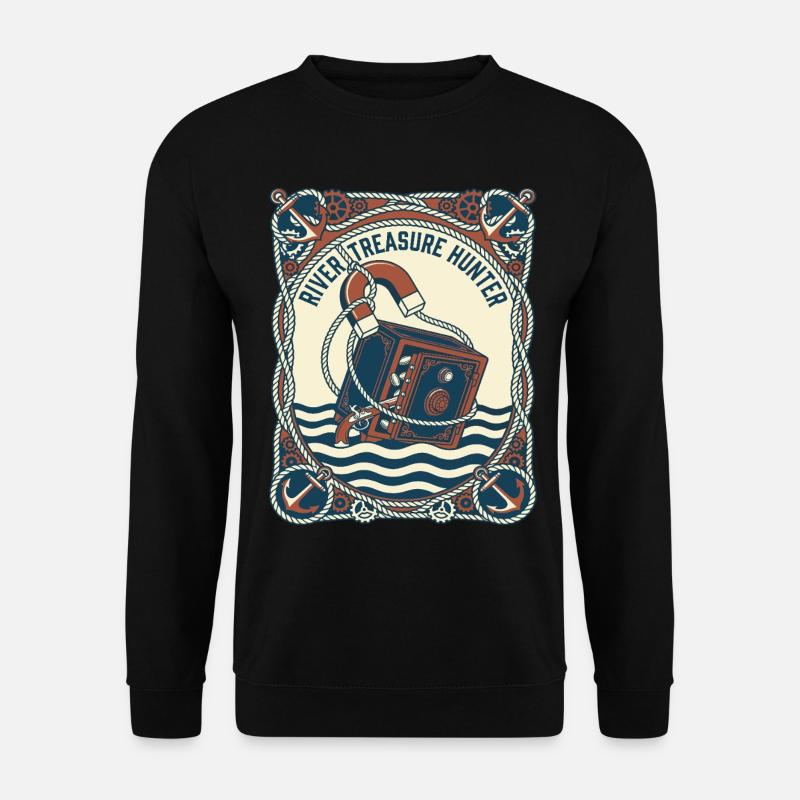  Magnetfischen Fluss Schatzsucher - Unisex Pullover - Schwarz