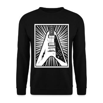 Electric Guitar Silhouette - Unisex Sweatshirt - black - Front - Alina (178cm) & Michal (187cm)