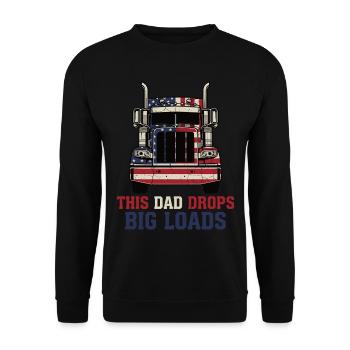 Trucker US Semi Truck Driver Dad - Unisex Sweatshirt - black - Front - Alina (178cm) & Michal (187cm)