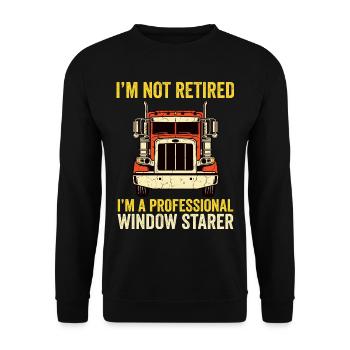 Chauffeur routier à la retraite de camion semi-remorque - Sweat-shirt Unisexe - noir - Devant - Alina (178cm) & Michal (187cm)