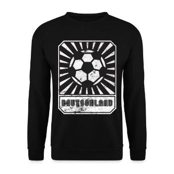 Football allemand rétro - Sweat-shirt Unisexe - noir - Devant - Alina (178cm) & Michal (187cm)