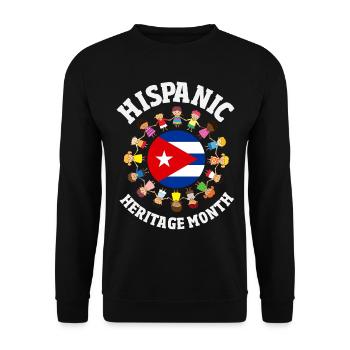 Cuba Pride & Home - Design du drapeau de Cuba - Sweat-shirt Unisexe - noir - Devant - Alina (178cm) & Michal (187cm)