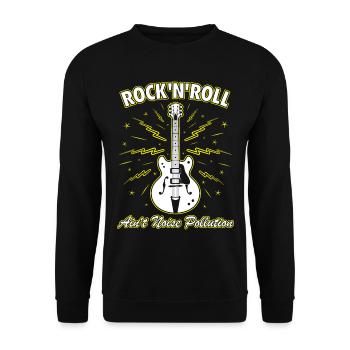 Rock 'N' Roll Ain't Noise Pollution Guitar - Unisex Sweatshirt - black - Front - Alina (178cm) & Michal (187cm)